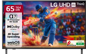 LG AI TV UA8200 164 cm (65 inch) Ultra HD (4K) LED Smart WebOS TV 2025 Edition with Alpha7 AI Processor 4K Gen8 | 4K Super Upscaling | AI Picture Pro | 4K Expression Enhancer | NEW AI Magic Remote Compatible | AI Search with MS Copilot | AI Sound Pro (9.1.2 ch) | Dolby Atmos | Chromecast Built-in