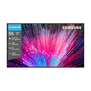 Samsung Crystal 4K Vision AI 138 cm (55 inch) Ultra HD (4K) LED Smart Tizen TV 2026 Edition with 30W Speakers 4K Upscaling HDR 10+ Football Mode Voice Assistance Remote Control PurColor Metal Stream Design Samsung Knox Security 150+ Free Channels
