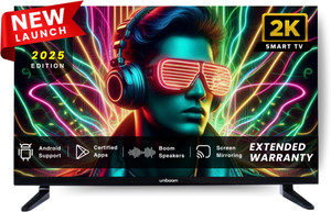 Uniboom ULTIMA 80 cm (32 inch) HD Ready LED Smart Android TV 2025 Edition with 30W Sonic Boom Speakers - Aura Vision+ Display - Mobile Screen Cast - 1000+ Smart Apps - Games