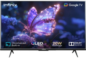 Infinix 32GH3Q 80 cm (32 inch) QLED HD Ready Smart Google TV 2025 Edition with Bezel-less Design| EPIC Engine| Google Assistant| Built-in Chromecast| Google Home App compatibility| Dual-Band WiFi|