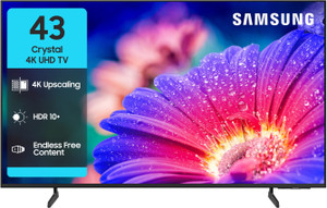 Samsung Crystal 4K Vista 108 cm (43 inch) Ultra HD (4K) LED Smart Tizen TV 2025 Edition with 4K Upscaling | HDR 10+ | PurColor | Slim Look | Samsung Knox Security | 100+ Free Channels | Voice Ready with SmartThings App | Universal Gestures