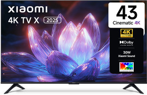 XIAOMI X Series 108 cm (43 inch) Ultra HD (4K) LED Smart Google TV 2025 Edition with Dolby Vision | HDR 10 | 30W Dolby Audio | Xiaomi Sound | Film-maker Mode� | Mi TV