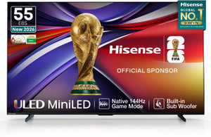 Hisense 139 cm (55 inch) Ultra HD (4K) Mini LED Smart VIDAA TV 2026 Edition