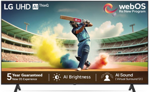 LG UR7500 164 cm (65 inch) Ultra HD (4K) LED Smart WebOS TV with Alpha5 AI Processor 4K Gen6, AI Picture Pro, 4K Upscaling, 60 Hz Refresh Rate, Game Optimizer, Magic Remote Capability, 5-Year Guaranteed with New OS Experience