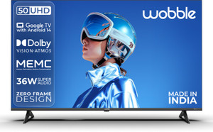 Wobble 127 cm (50 inch) Ultra HD (4K) LED Smart Google TV with MEMC Dolby Vision |36W Dolby Atmos |Zero-Frame Design