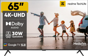 realme TechLife 165 cm (65 inch) Ultra HD (4K) LED Smart Google TV 2025 Edition with 5.0 OS, Dolby Audio, and 30 W downfiring speaker