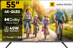 realme TechLife 139 cm (55 inch) QLED Ultra HD (4K) Smart Google TV 2025 Edition