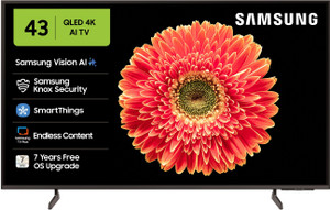 Samsung 108 cm (43 inch) QLED Ultra HD (4K) Smart Tizen TV 2025 Edition with Vision AI |100% Color Volume with Quantum Dot | Real QLED with Quantum Dot Sheet | Quantum HDR | PANTONE Validated | 4K Upscaling | Samsung Knox Security | 100+ Free Channels