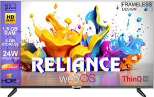 Reliance Jumbo 80 cm (32 inch) HD Ready LED Smart WebOS TV 2025 Edition with ThinQ AI , Frameless Design & Magic Remote With 24 Watts Speaker
