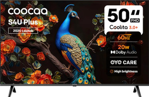 Coocaa S4U Plus 126 cm (50 inch) Full HD LED Smart Coolita TV 2025 Edition with Dolby Audio| Narrow Frame Design| Eye Care Technology| 300+ Live Channels| Voice Control by Coolink App