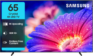 Samsung Crystal 4K Vista 163 cm (65 inch) Ultra HD (4K) LED Smart Tizen TV 2025 Edition with 4K Upscaling | HDR 10+ | PurColor | Slim Look | Samsung Knox Security | 100+ Free Channels | Voice Ready with SmartThings App | Universal Gestures