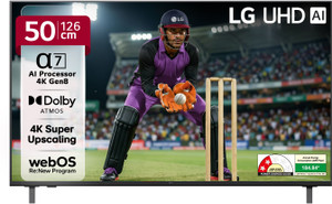 LG AI TV UA8200 126 cm (50 inch) Ultra HD (4K) LED Smart WebOS TV with Alpha7 AI Processor 4K Gen8 | 4K Super Upscaling | AI Picture Pro | 4K Expression Enhancer | NEW AI Magic Remote Compatible | AI Search with MS Copilot | AI Sound Pro (9.1.2 ch) | Dolby Atmos | Chromecast Built-in