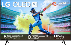 LG OLED A3 121cm (48 inch) अल्ट्रा HD (4K) OLED स्मार्ट TV a7 AI प्रोसेसर Gen6, मैजिक रिमोट कंट्रोल। के साथ