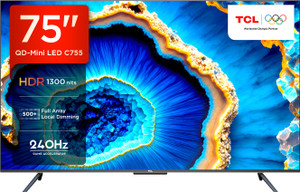 TCL C755 189 cm (75 inch) Ultra HD (4K) Mini LED Smart Google TV with 144Hz VRR and IMAX Enhanced