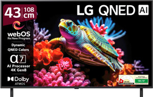 LG AI TV QNED 8AA 108 cm (43 inch) Ultra HD (4K) QNED Smart WebOS TV 2025 Edition with Alpha7 AI Processor 4K Gen8 | Dynamic QNED Color | AI Brightness Control | 4K Expression Enhancer | NEW AI Magic Remote | AI Search with MS Copilot | AI Sound Pro (9.1.2 ch) | Dolby Atmos | Chromecast Built-in
