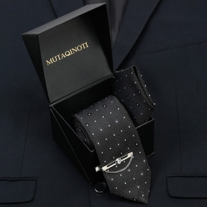 MUTAQINOTI Silk Tie Pin Set