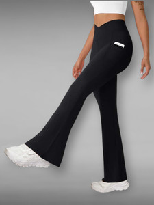 Adrenex by Flipkart Solid Women Black Tights