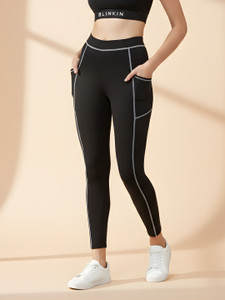 BLINKIN Solid Women White, Black Tights