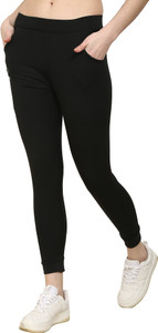 DYWER Solid Girls Black Tights