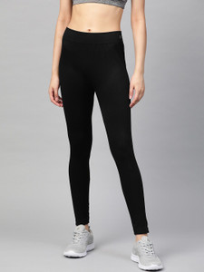 HRX by Hrithik Roshan Solid Women Black Tights