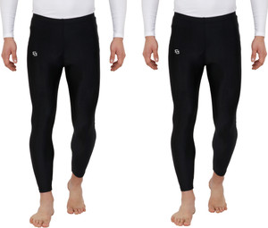 Sportinger Solid Men Black Tights