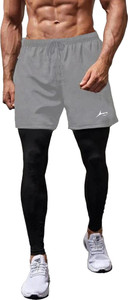 Prosharx Solid Men Grey Tights