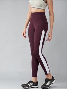 Asjeggings Color Block Women Maroon Tights