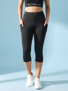 BLINKIN Solid Women Black Tights