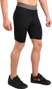 NINQ Self Design Men Black Tights