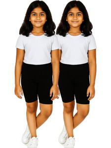Fitella Solid Girls Black Tights