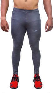 Decisive Solid Men Silver Tights