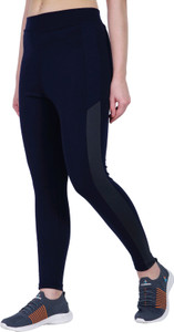 KOOLEST Color Block Women Black Tights