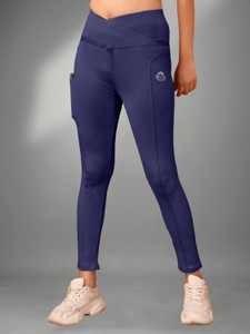 POOJARAN Solid Women Blue Tights