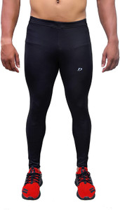 Decisive Solid Men Black Tights