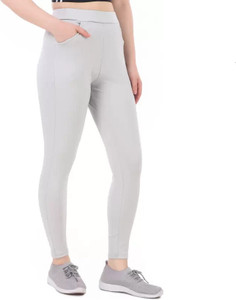 DYWER Solid Women Silver Tights