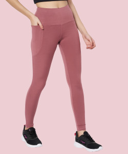 Adrenex by Flipkart Solid Women Purple Tights