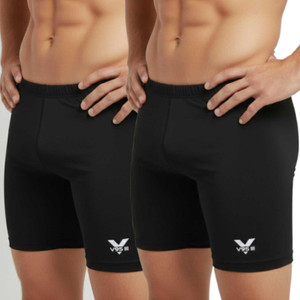 V 95 Solid Men Black Tights