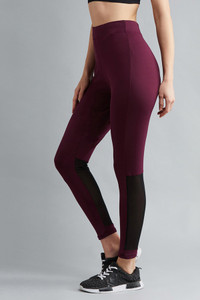 BLINKIN Solid Women Maroon Tights