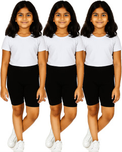 Fitella Solid Girls Black Tights