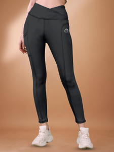 POOJARAN Solid Women Grey Tights