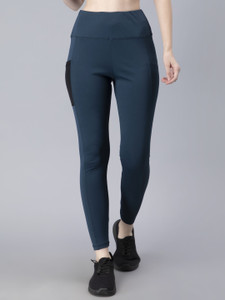 Cosvos Solid Women Blue Tights