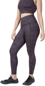 THEFITTHEORY Solid Women Maroon Tights