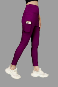 WOMEN MODE Self Design Women Purple Tights