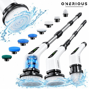 ONERIOUS 9 in 1 Electric Spin Scrubber Cleaning Brush for Home & All Floor,400RPM 9 Head