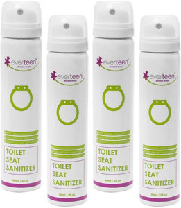 everteen Instant Toilet Seat Sanitizer Spray for Women – 4 Packs (90ml Each) Floral Spray Toilet Cleaner