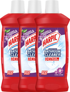 Harpic Bathroom Cleaner, Liquid, for basin, commode, tile, floor, not phenyl, red Floral
