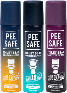 Pee Safe Toilet Seat Sanitizer Spray (Multi-fragrance - Mint, Lavender, Citrus) Spray Toilet Cleaner