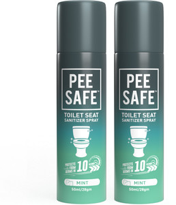 Pee Safe Toilet Seat Sanitizer Spray Mint 50 ml pack of 2 Regular Spray Toilet Cleaner
