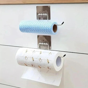 Bainsh Self Adhesive Tissue Paper Stand Towel Hanger Rack Kitchen Bathroom Steel Toilet Paper Holder