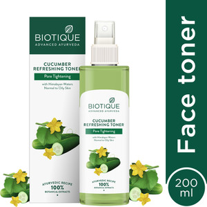 BIOTIQUE Cucumber Pore Tightening Toner|For All Skin Types | Clears & Tightens Pores Men & Women